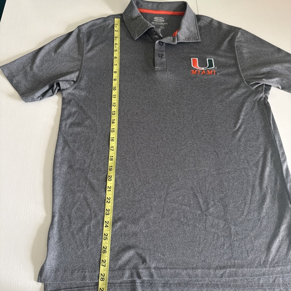 Miami University Polo Shirt XL Gray Orange Logo Embroidered Performance Men - Picture 5 of 6